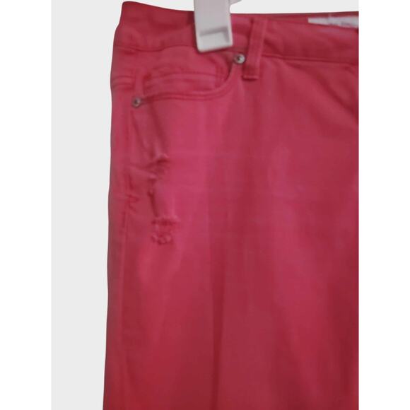 Aeropostale Juniors Pink Distressed Bayla Skinny Jeans Size 3/4 - Picture 4 of 5